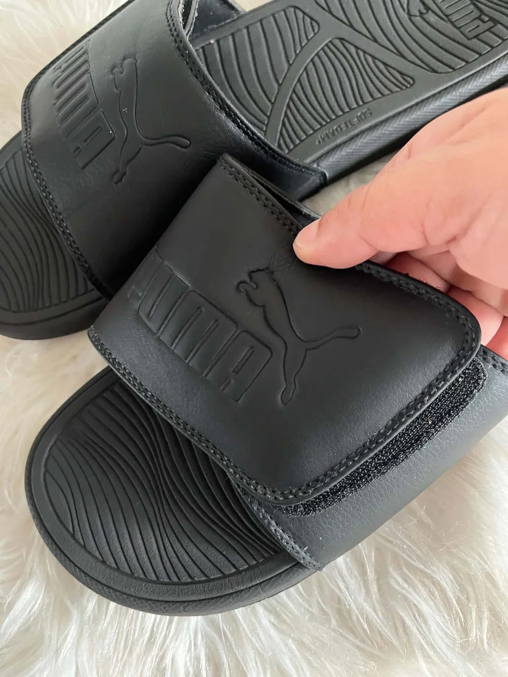 Puma Men's Black Adjustable Slide Sandals